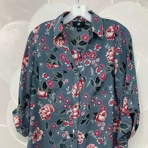 Blue Floral Blouse